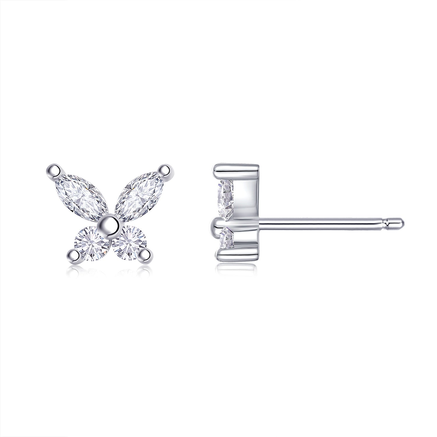 Boucles d’Oreilles Moissanite – Argent 925 Plaqué Platine, Raffinées
