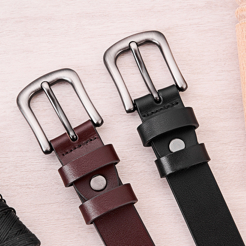 Ceinture Femme en Cuir Véritable – Fine & Élégante