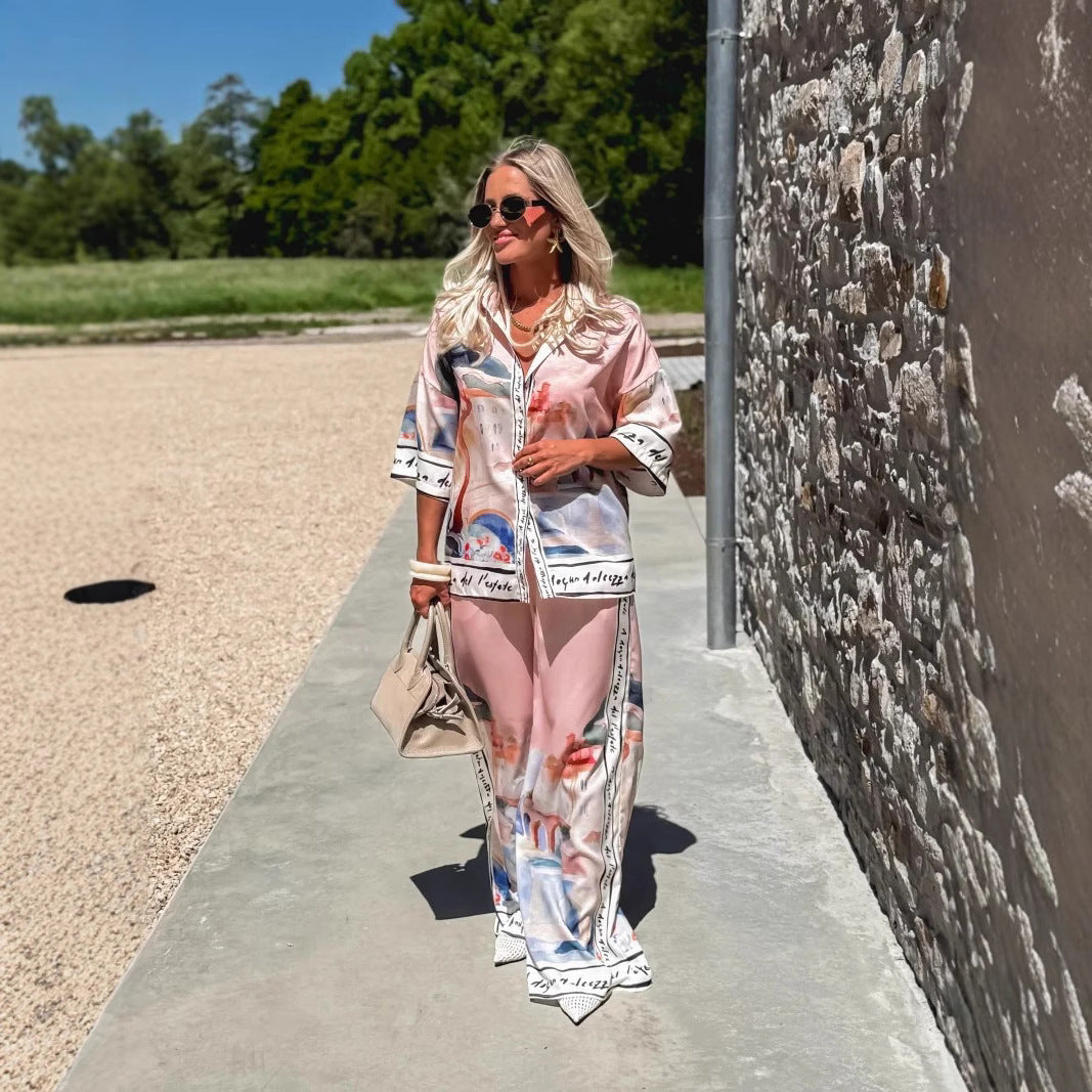 Ensemble Femme Chic & Décontracté – Haut & Pantalon Élégant