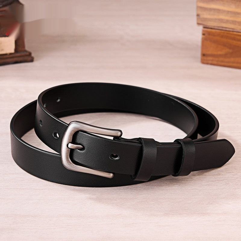 Ceinture Femme en Cuir Véritable – Fine & Élégante