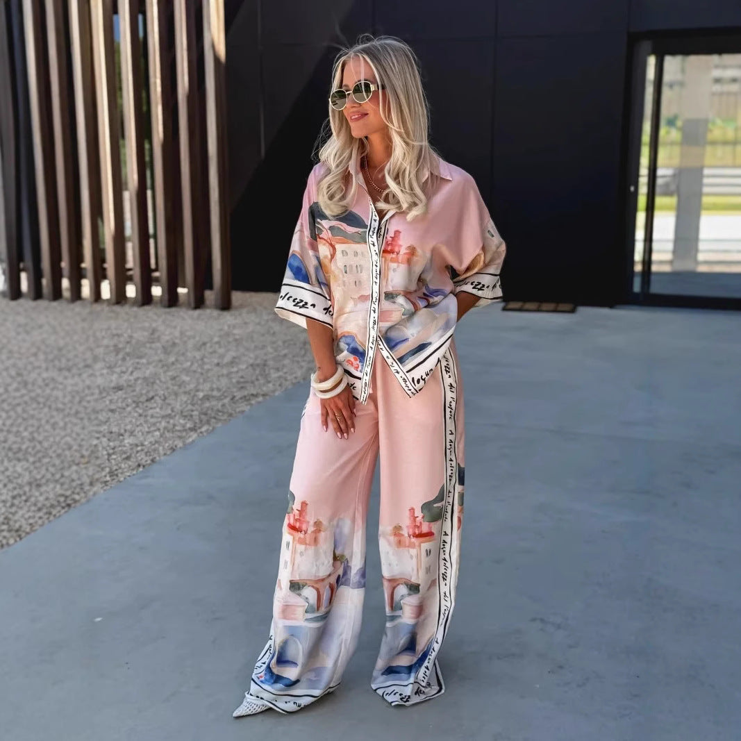 Ensemble Femme Chic & Décontracté – Haut & Pantalon Élégant