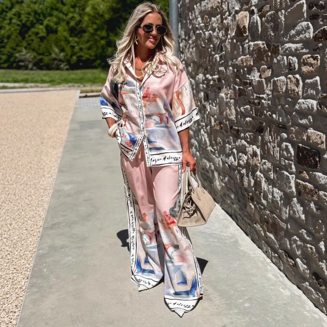 Ensemble Femme Chic & Décontracté – Haut & Pantalon Élégant