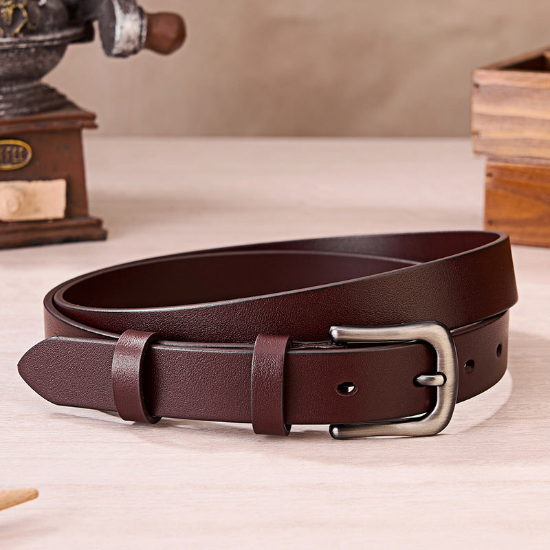 Ceinture Femme en Cuir Véritable – Fine & Élégante
