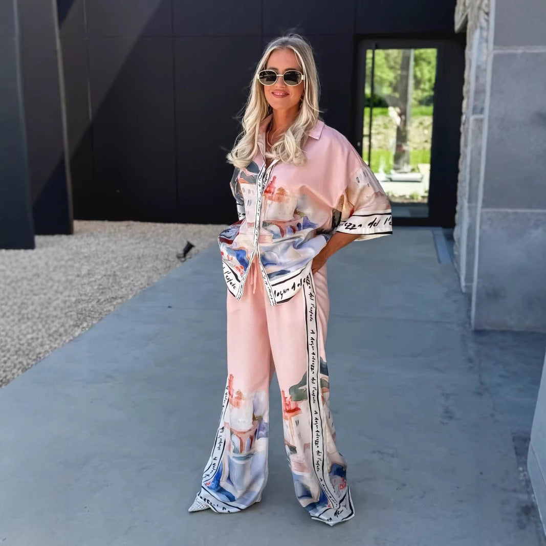 Ensemble Femme Chic & Décontracté – Haut & Pantalon Élégant